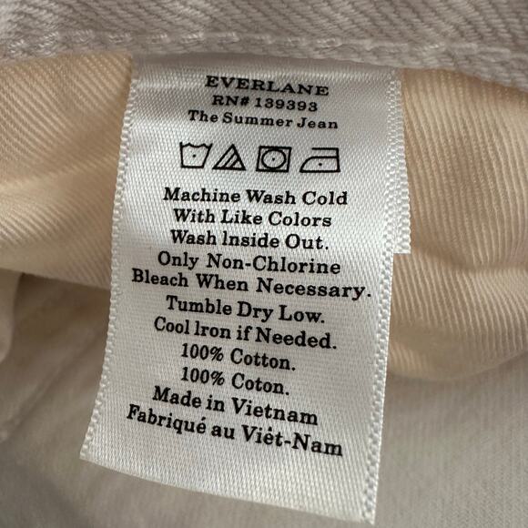 Everlane Women 5 Pocket Design The Summer High Rise Jeans Bone White Size 25 NWT - Picture 5 of 7